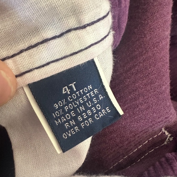 KIDS Vtg Lands End Purple Corduroy Roveralls Overalls Made In USA Sz 4T - Picture 6 of 6